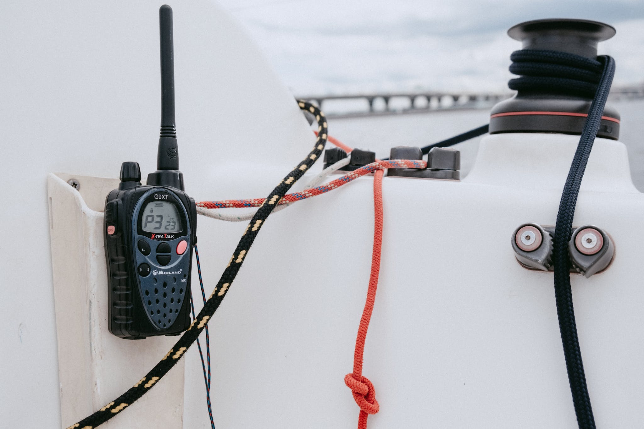 Black 2 Way Radio on White Car